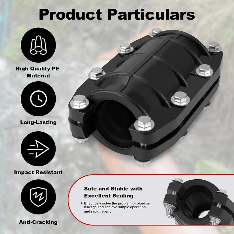 XDENGP Pipe Repair Clamp 1 inch, Water Pipe Leak Repair Clamp, Pipe Repair Kit for Plastic and Metal Pipes, Leak Stopper with Anti-Impact, Suitable for Pipes 25MM OD - Image 4
